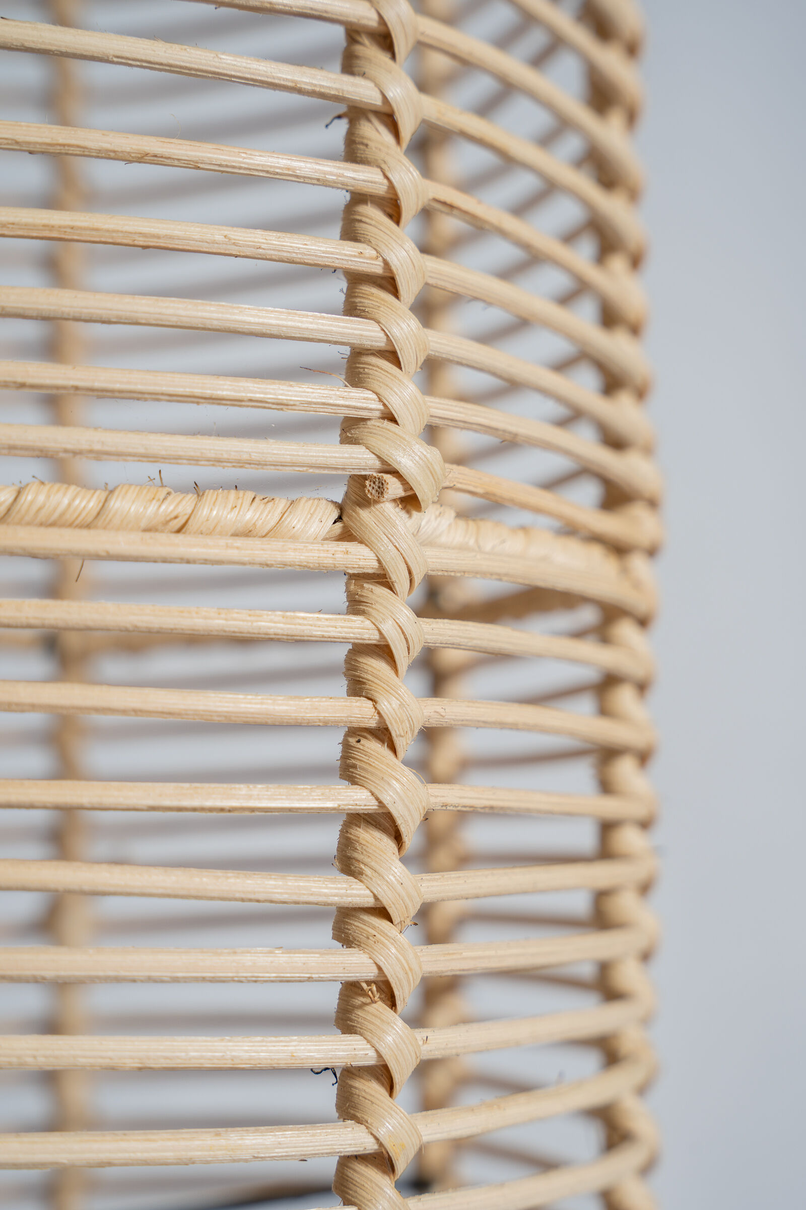 Large lantern-shaped rattan pendant lamp H50 D24