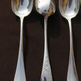 6 silver metal spoons Baguette Medallion