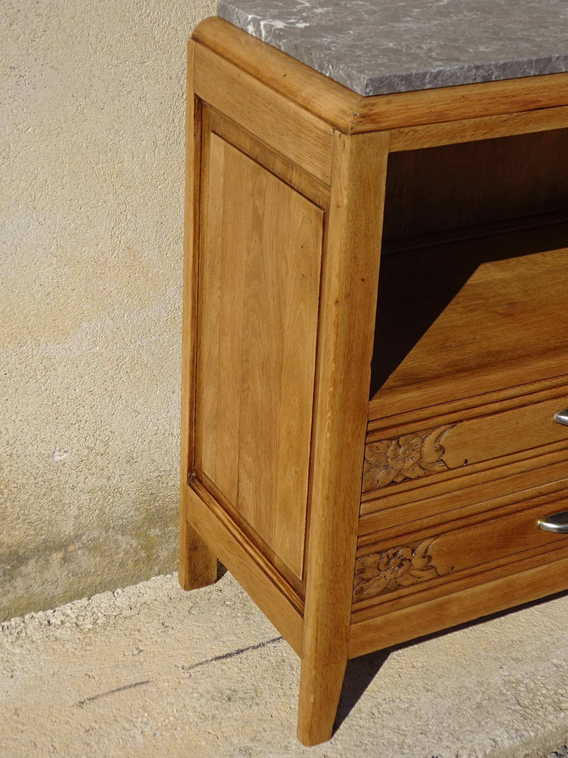 Large oak bedside cabinet
