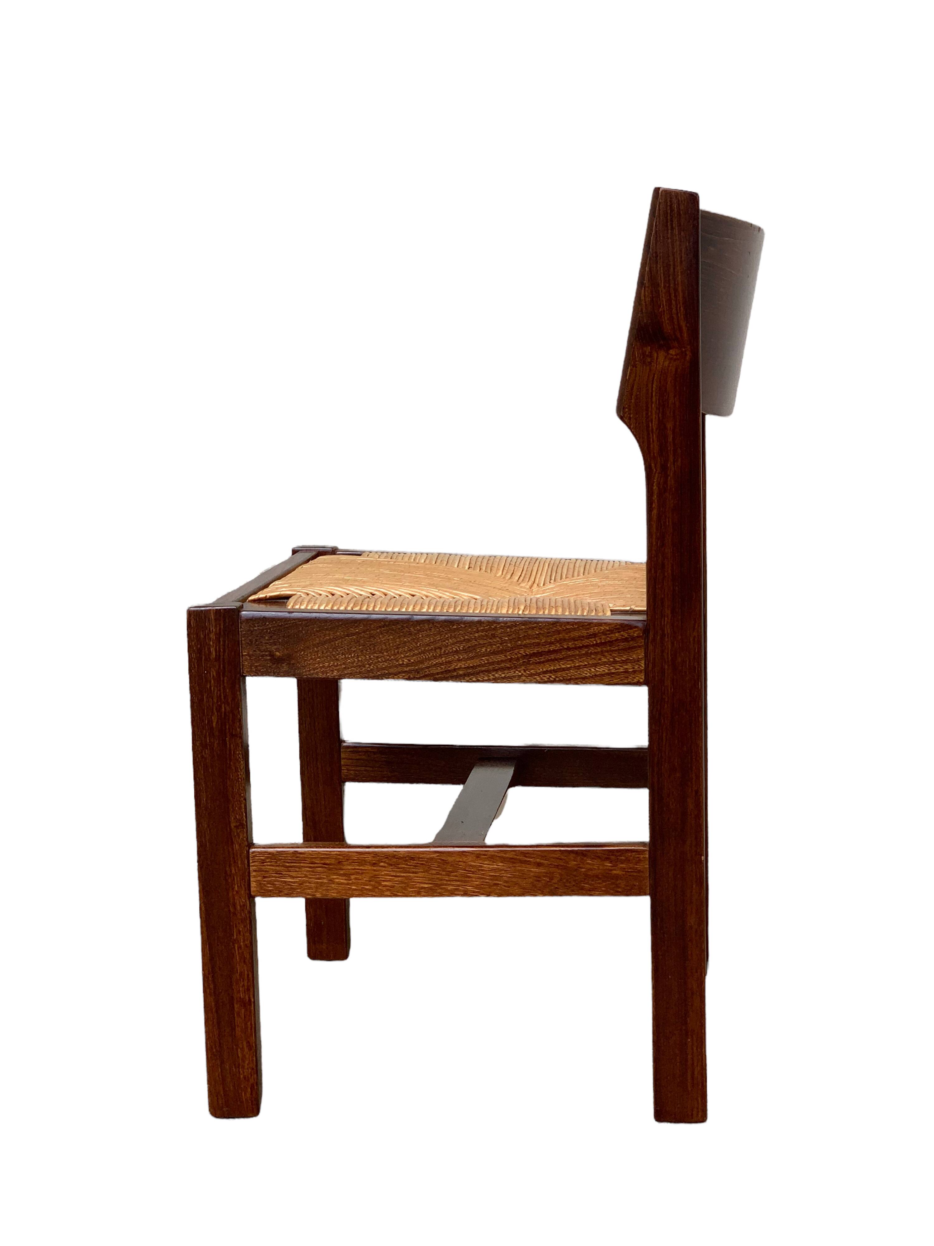 Mulched chairs in vintage solid elm 1960