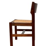 Mulched chairs in vintage solid elm 1960