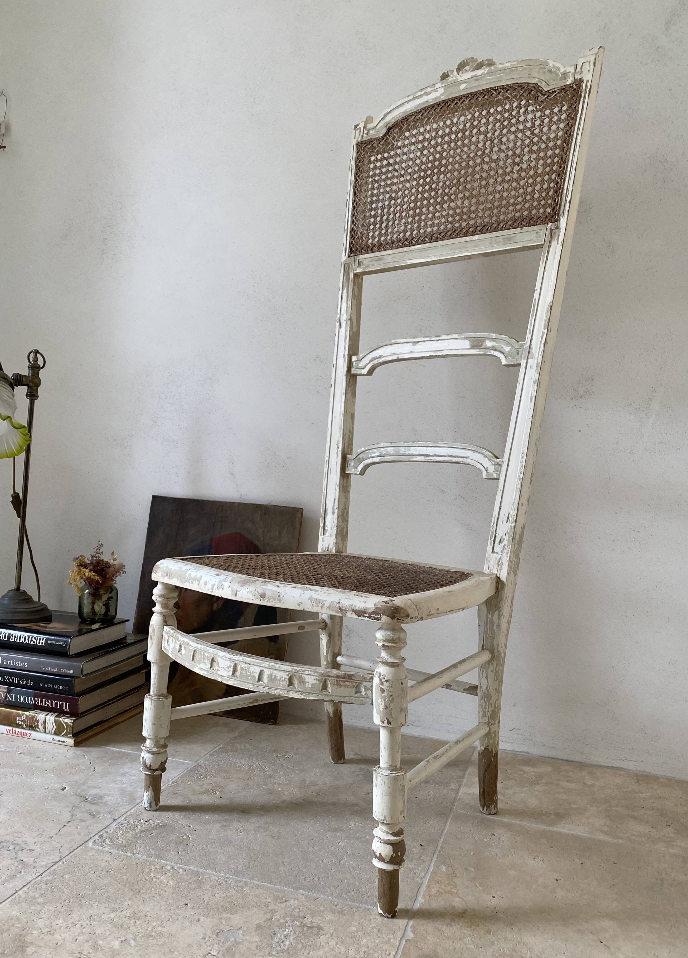 Chaise de nourrice XIXe Napoléon III cannée et patinée