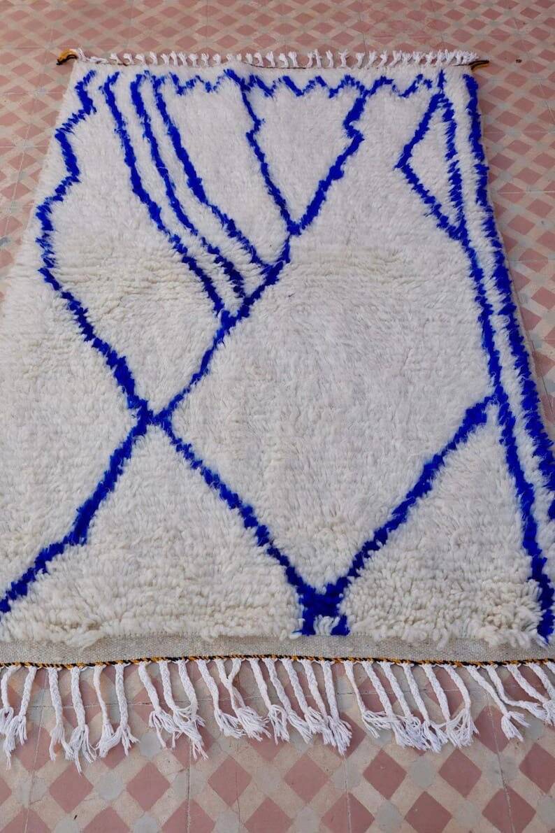 Petit tapis berbère fait main traditionnelle 100/200 cm