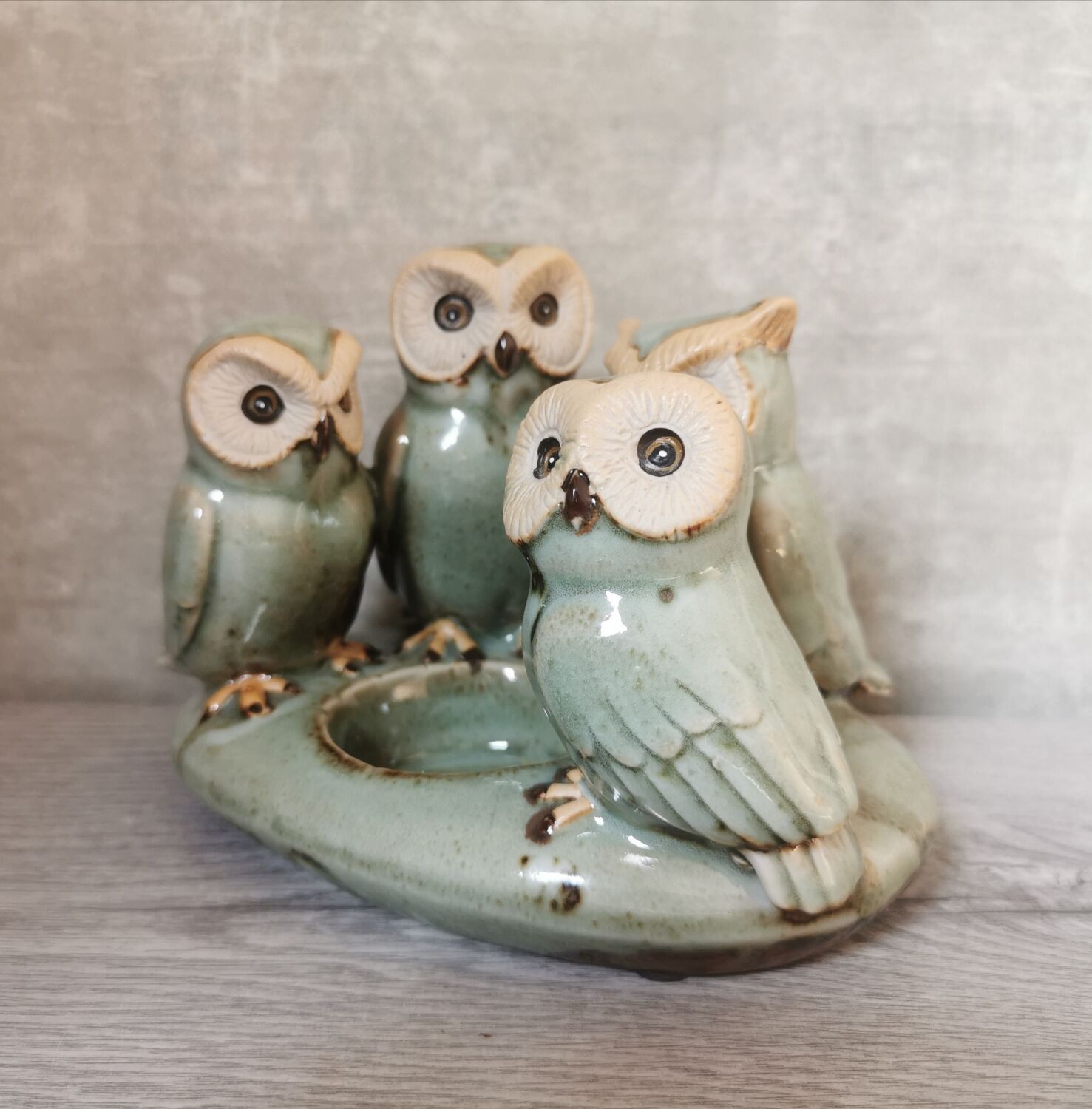 Ceramic owl candle holder