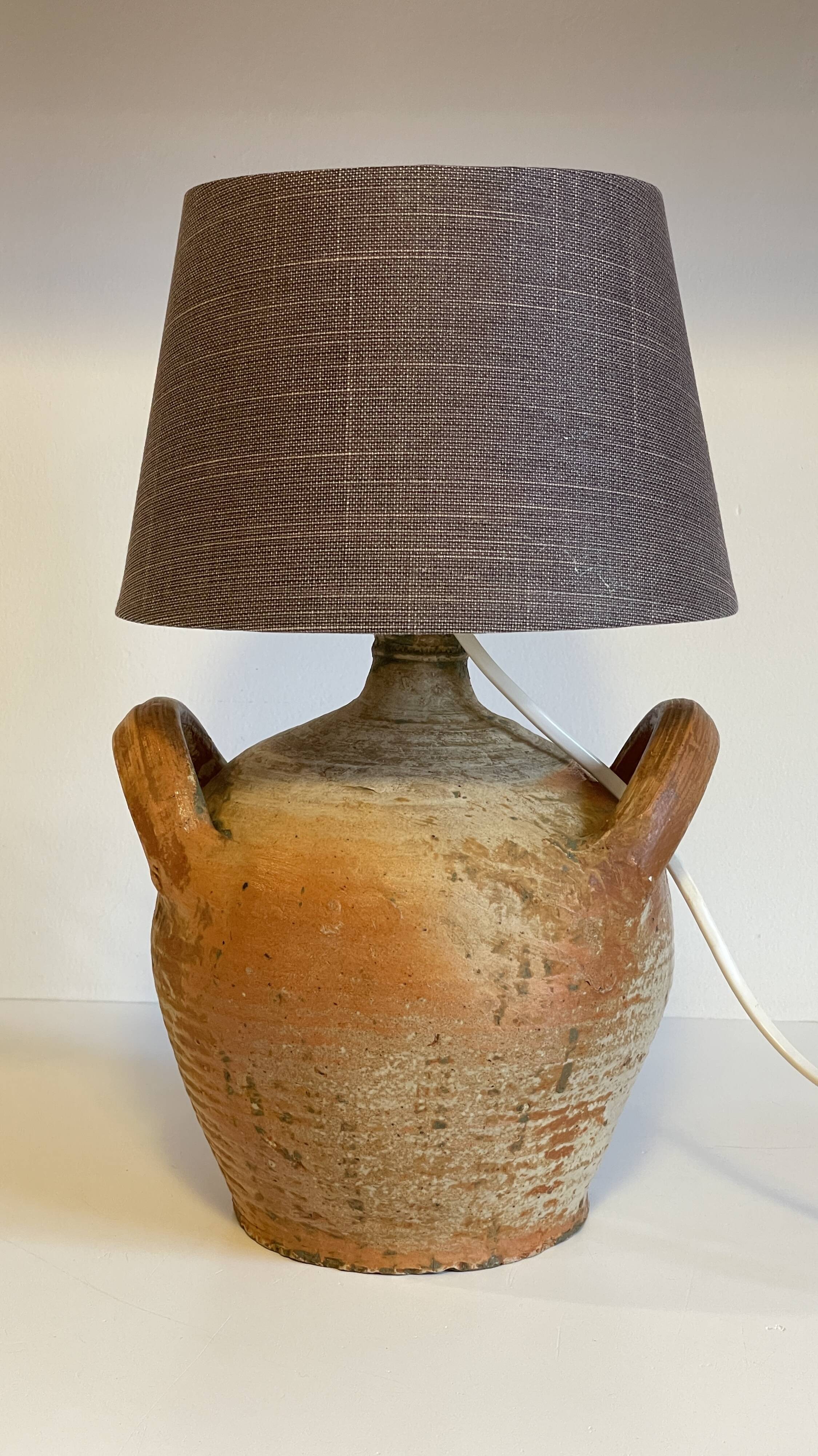 Vintage handmade pottery lamp