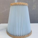 Vintage candlelight vanilla earthenware border gold and rhodoid lampshade pleated azure