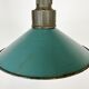 Industrial Green Enamel Factory Pendant Lamp with Cast Aluminium Top, 1960s