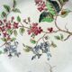 Assiette polychrome à dessert signée onnaing, oiseaux, papillons et fleurs