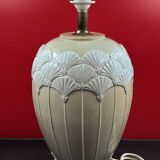 Pair of cream ceramic lamps, 1980s, art deco style, Miami light 73