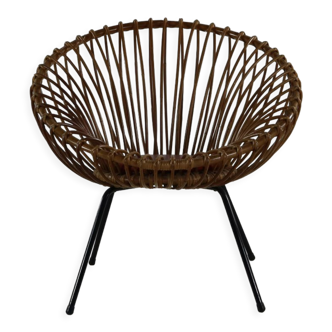 Typical dutch design rattan easy chair for Rohé Noordwolde Holland