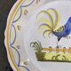 Quimper plate signed with rooster decoration in yellow enamelled ceramic old