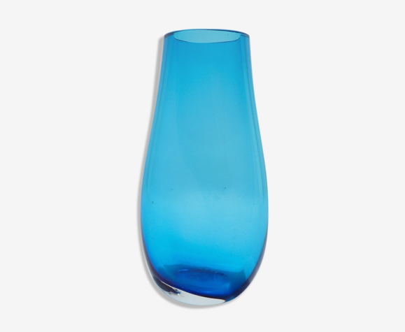 whitefriars blue glass vase selency whitefriars blue glass vase selency