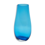 Vase en verre bleu Whitefriars