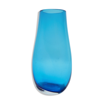 Vase en verre bleu Whitefriars