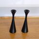 Pair of Scandinavian wooden candle holders 1960