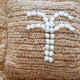 Shelly raffia cushion 40x40