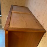 Scandinavian style wardrobe wood and rattan vintage 60s