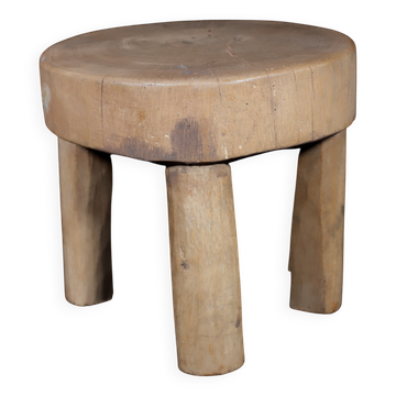 Art Africain Afrique - Ancien Tabouret en Bois Afrique de l'Ouest - 21 Cms