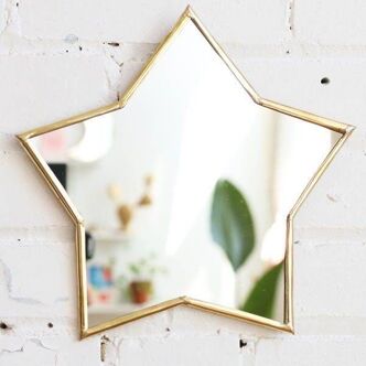 Moroccan star mirror, brass mirror, golden decorative mirror