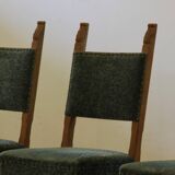 Vintage 1950s signature, solid oak dining throne chairs, Danish craftsmanship