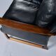 Scandinavian 3-seater sofa in leather and rosewood from the 60s