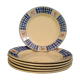 Set of 6 plates K&G LUNÉVILLE white and blue gingham