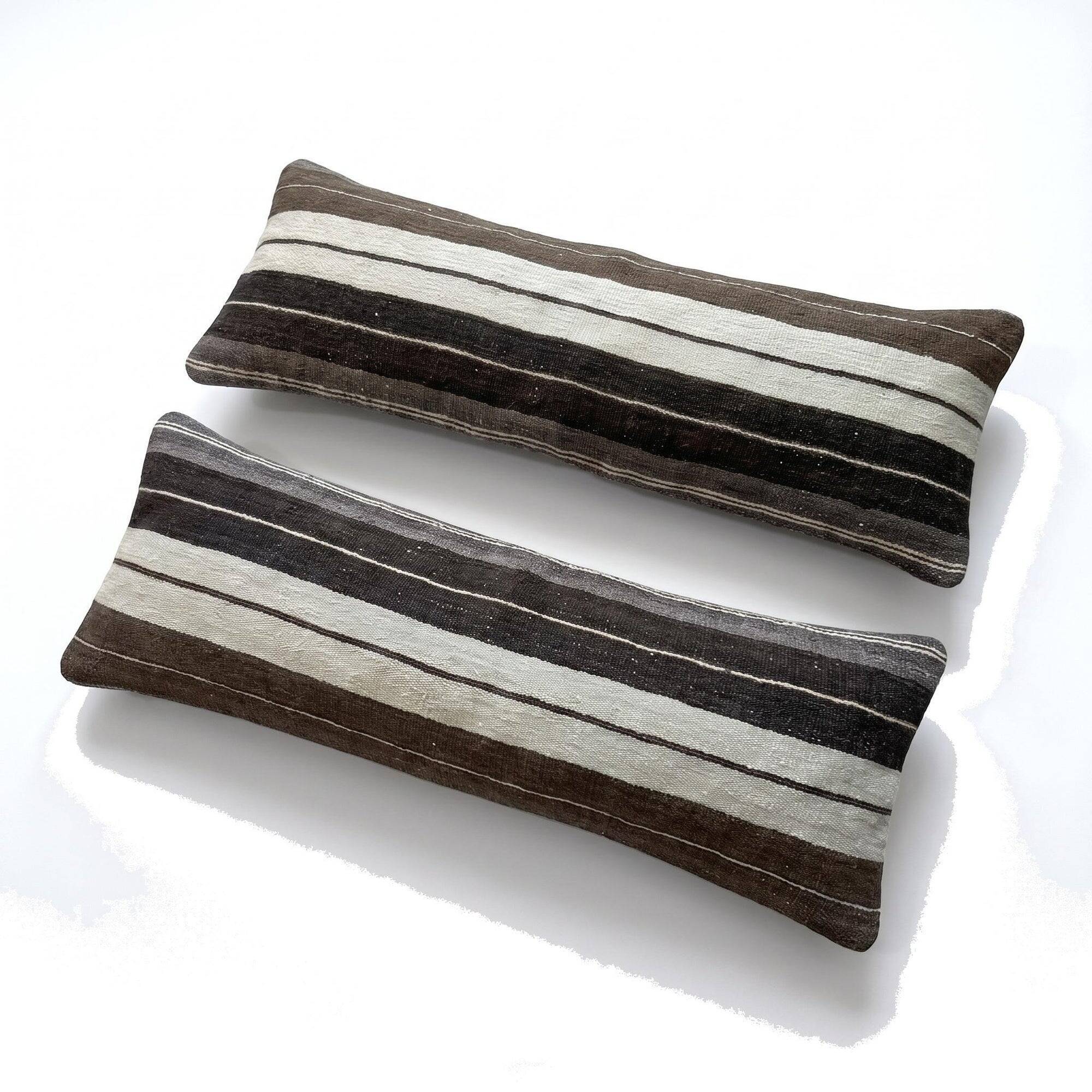 Set of 2 vintage kilim cushion covers 41x119 cm