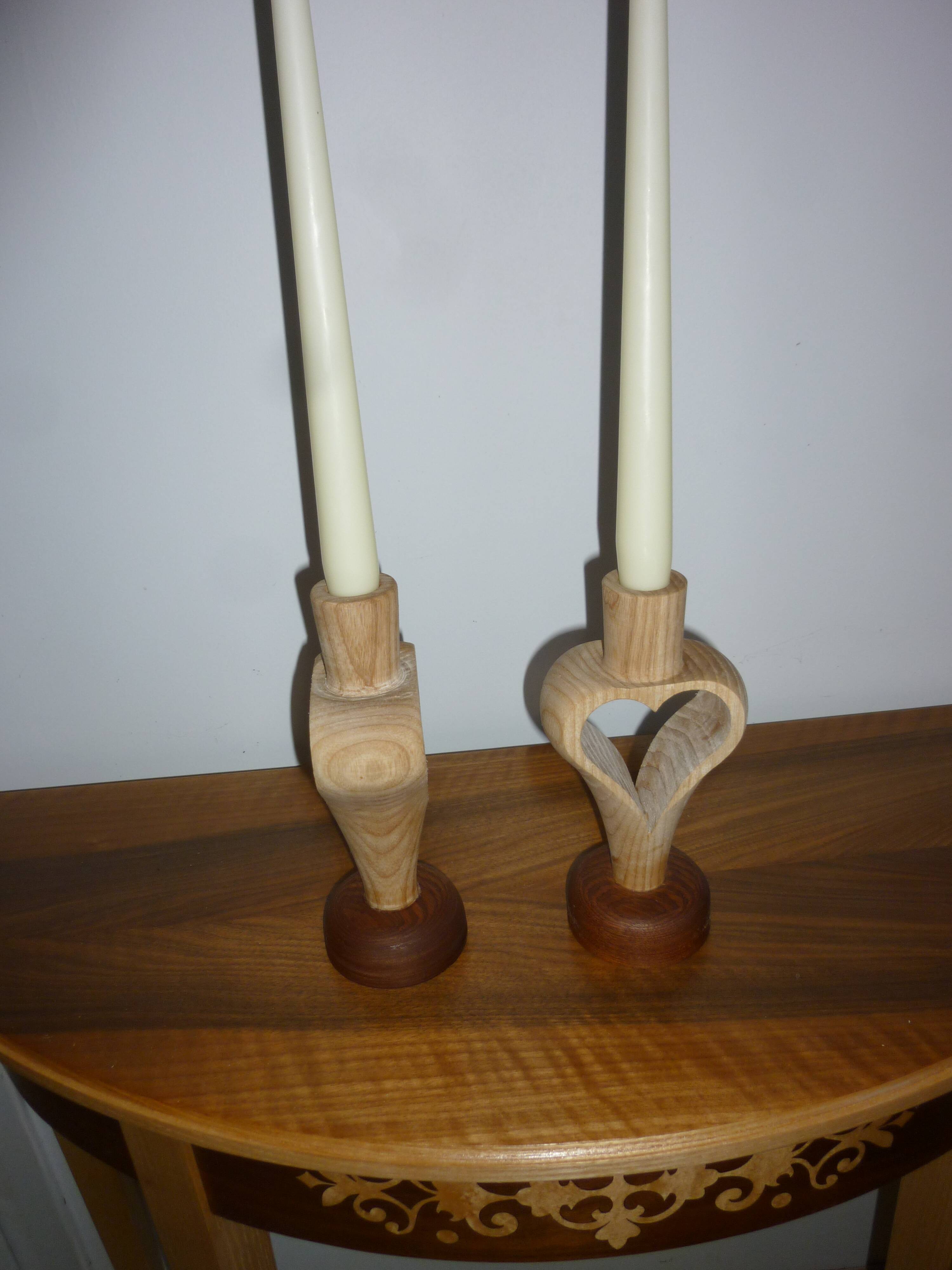 pair of heart candle holders