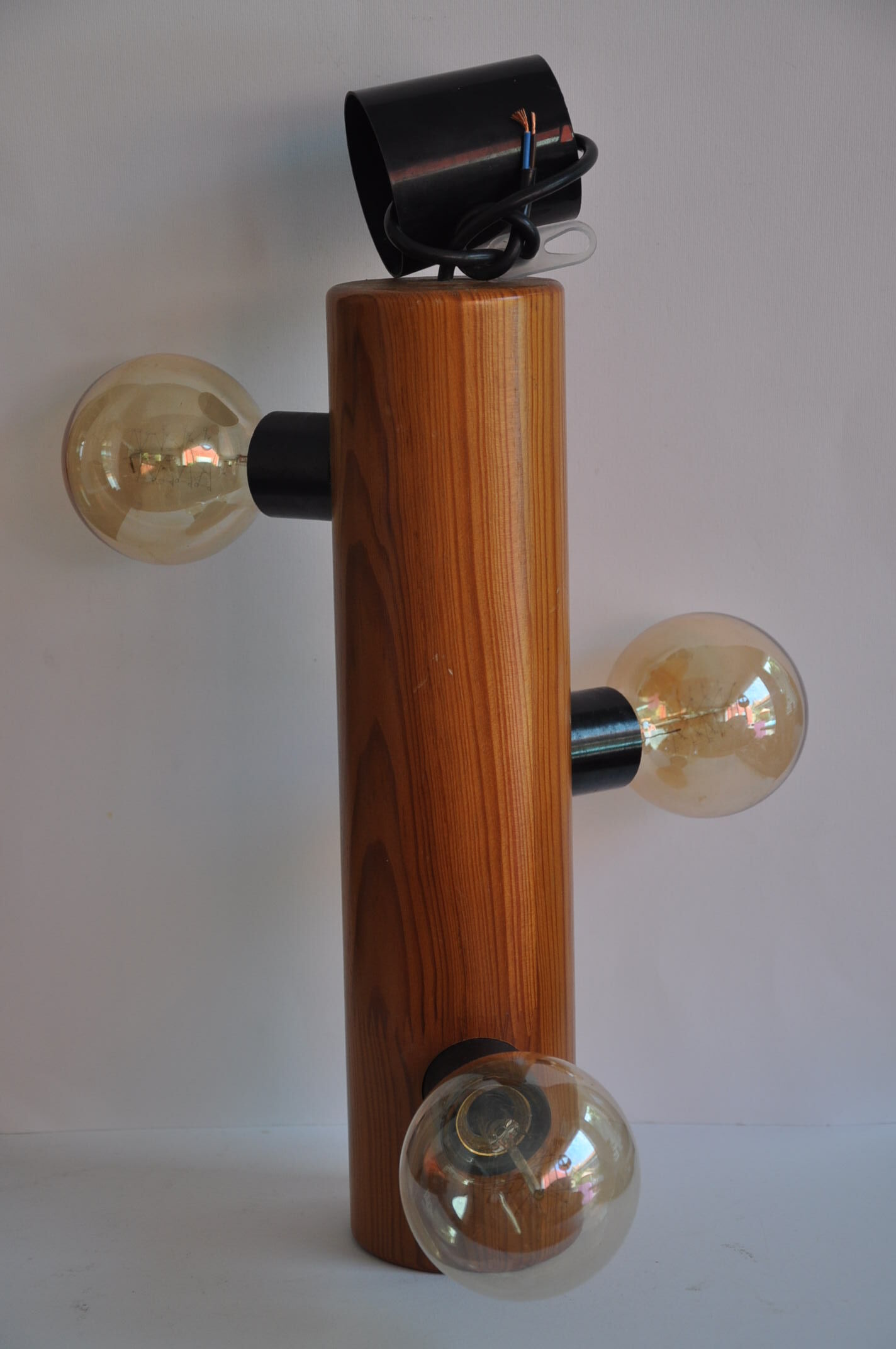 Suspension vintage wood 3 lights
