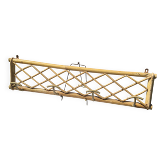 Rattan coat rack with 4 hooks