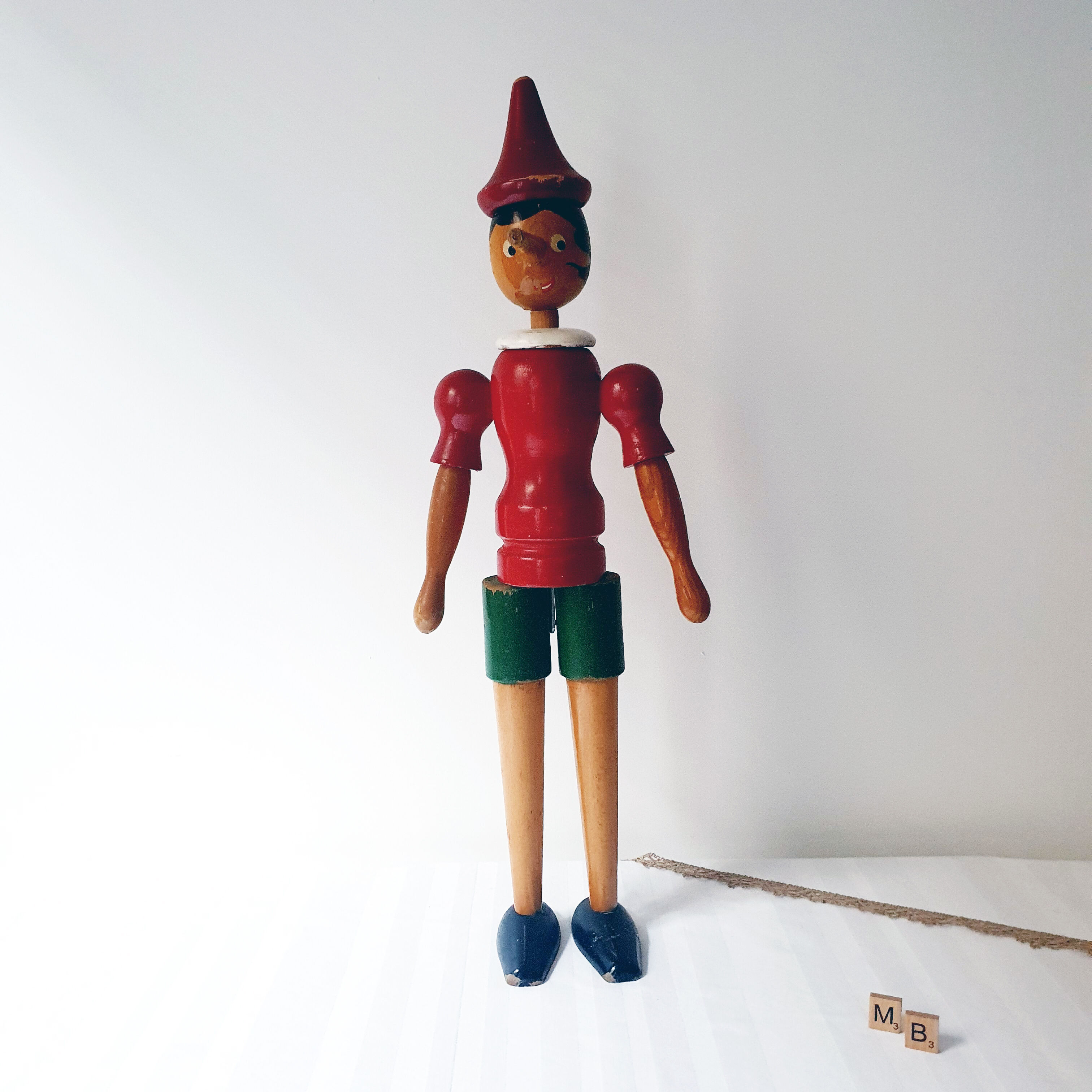 Large articulated wooden Pinocchio
