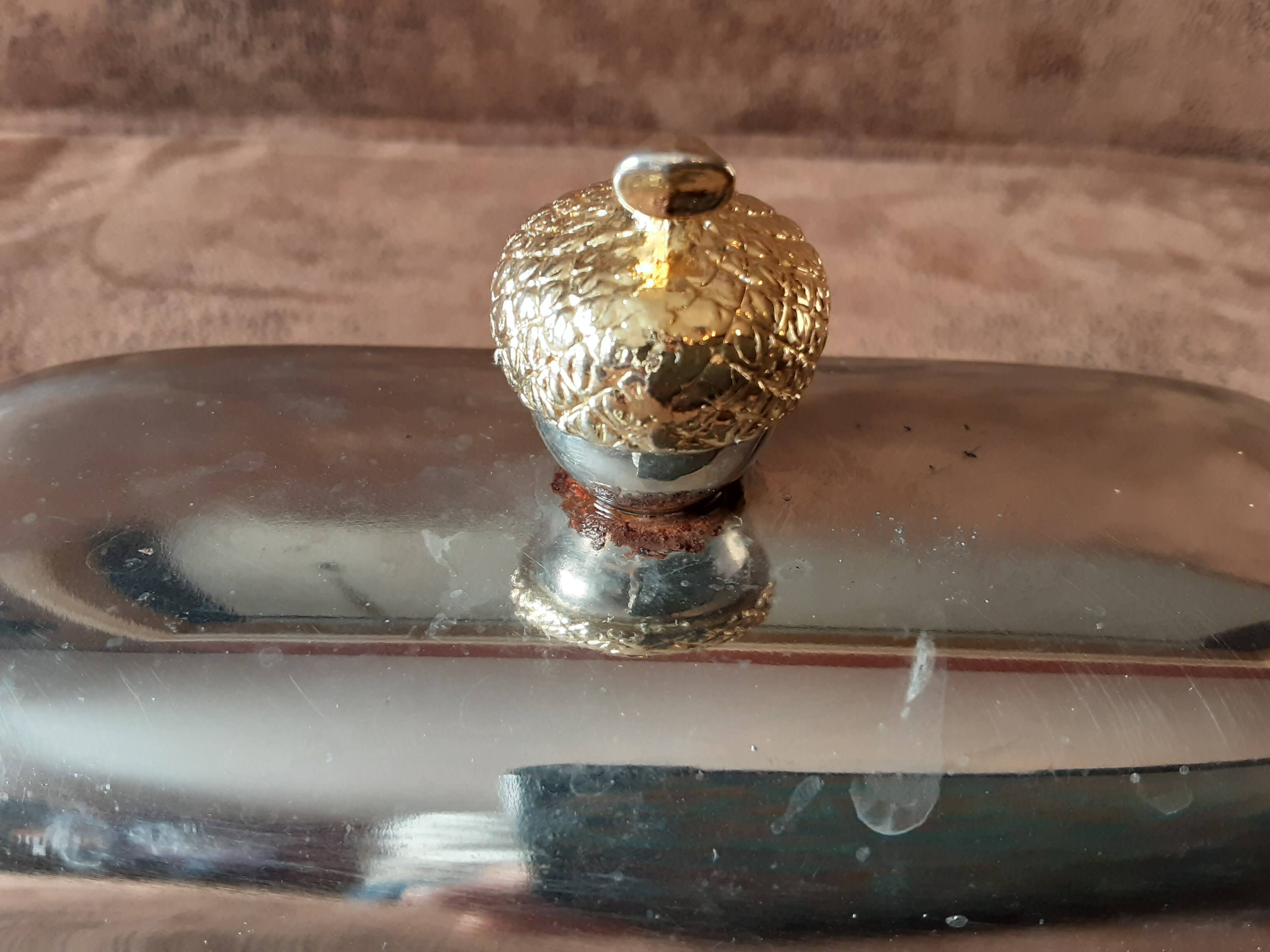 Original vintage metal butter dish