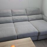 Light gray fabric corner sofa, excellent condition