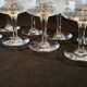 8 old champagne glasses in crystal engraved 1910