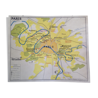 Carte pédagogique, région parisienne / Paris, Rossignol Montmorillon