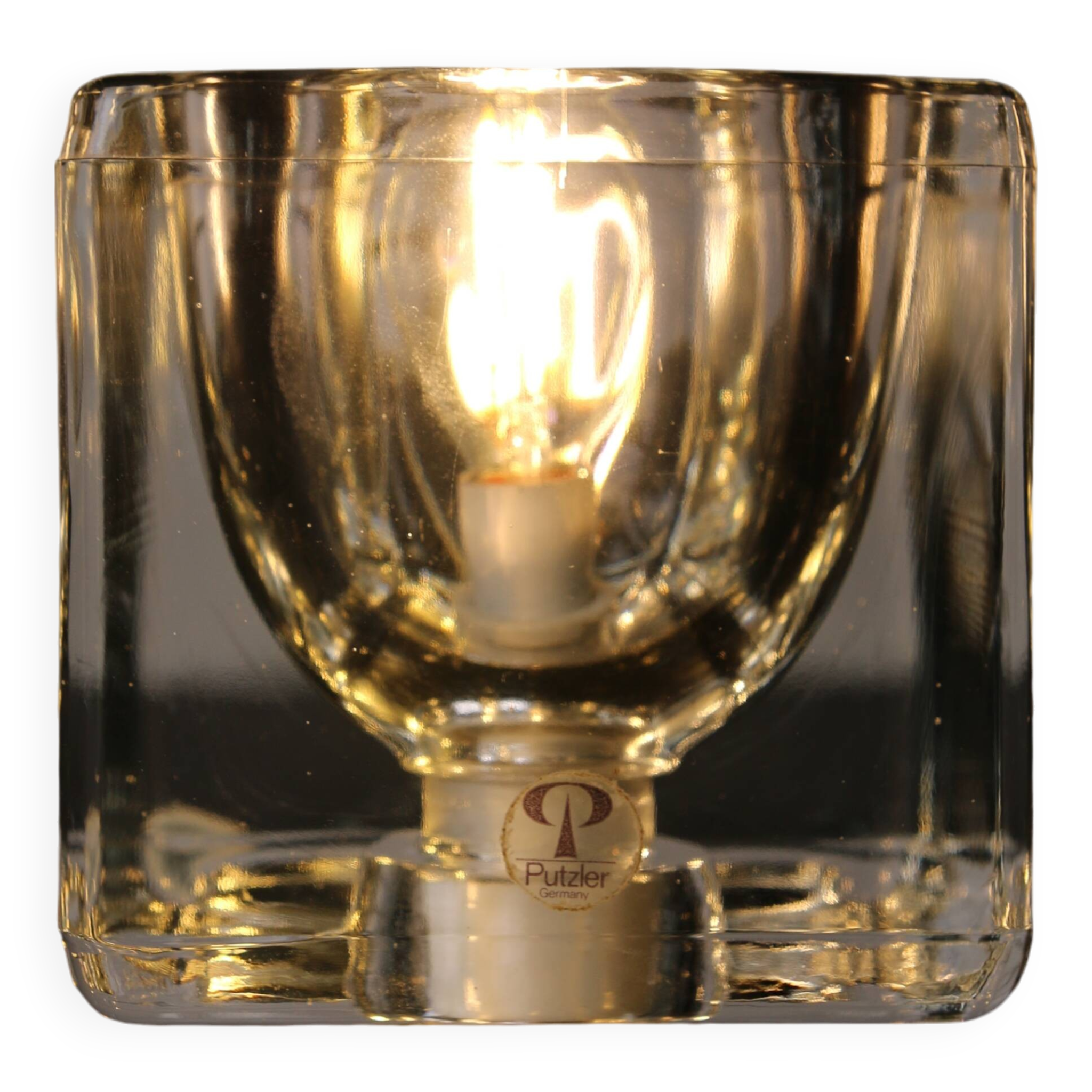 Lampe en verre Ice Cube par Putzler circa 1970