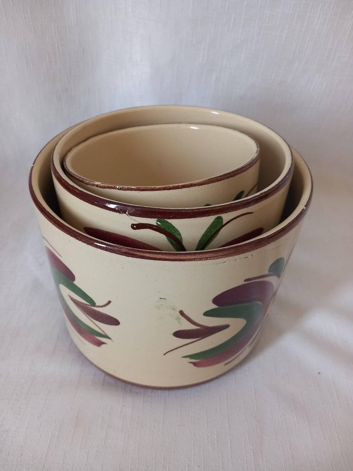 Ensemble de pots en céramique peints vintage