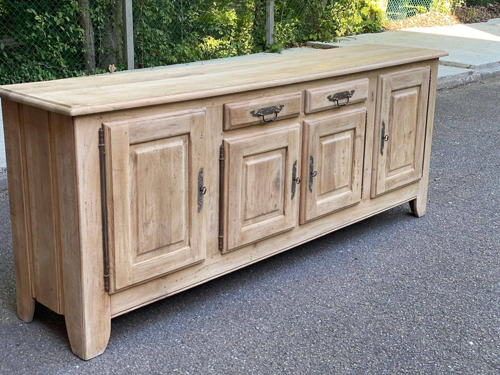 Vintage sideboard in solid oak from France, 20th century, 250cm