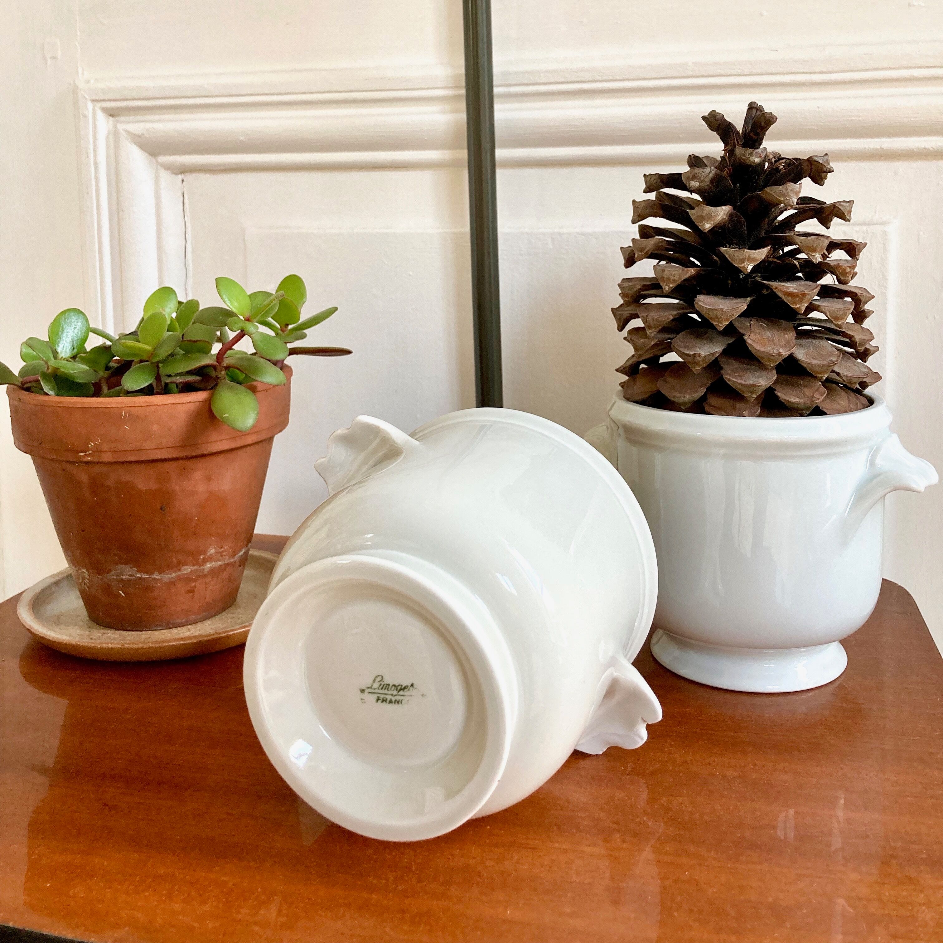 Paire de cache pots porcelaine de Limoges