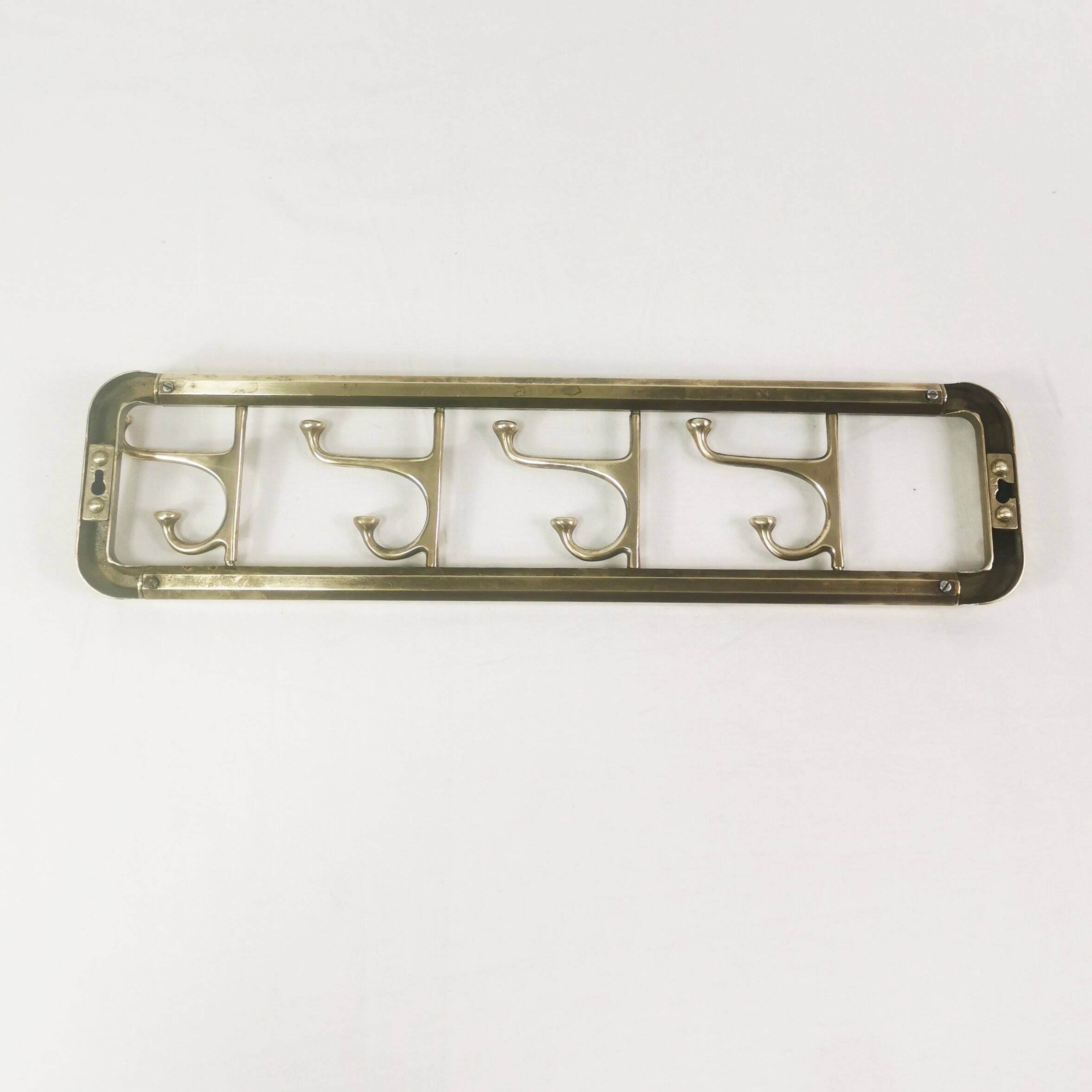 Art Deco brass wall hanger, Austria, 1940s.