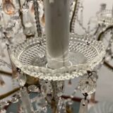 Large Crystal Beaded Pink Murano Glass Chandelier