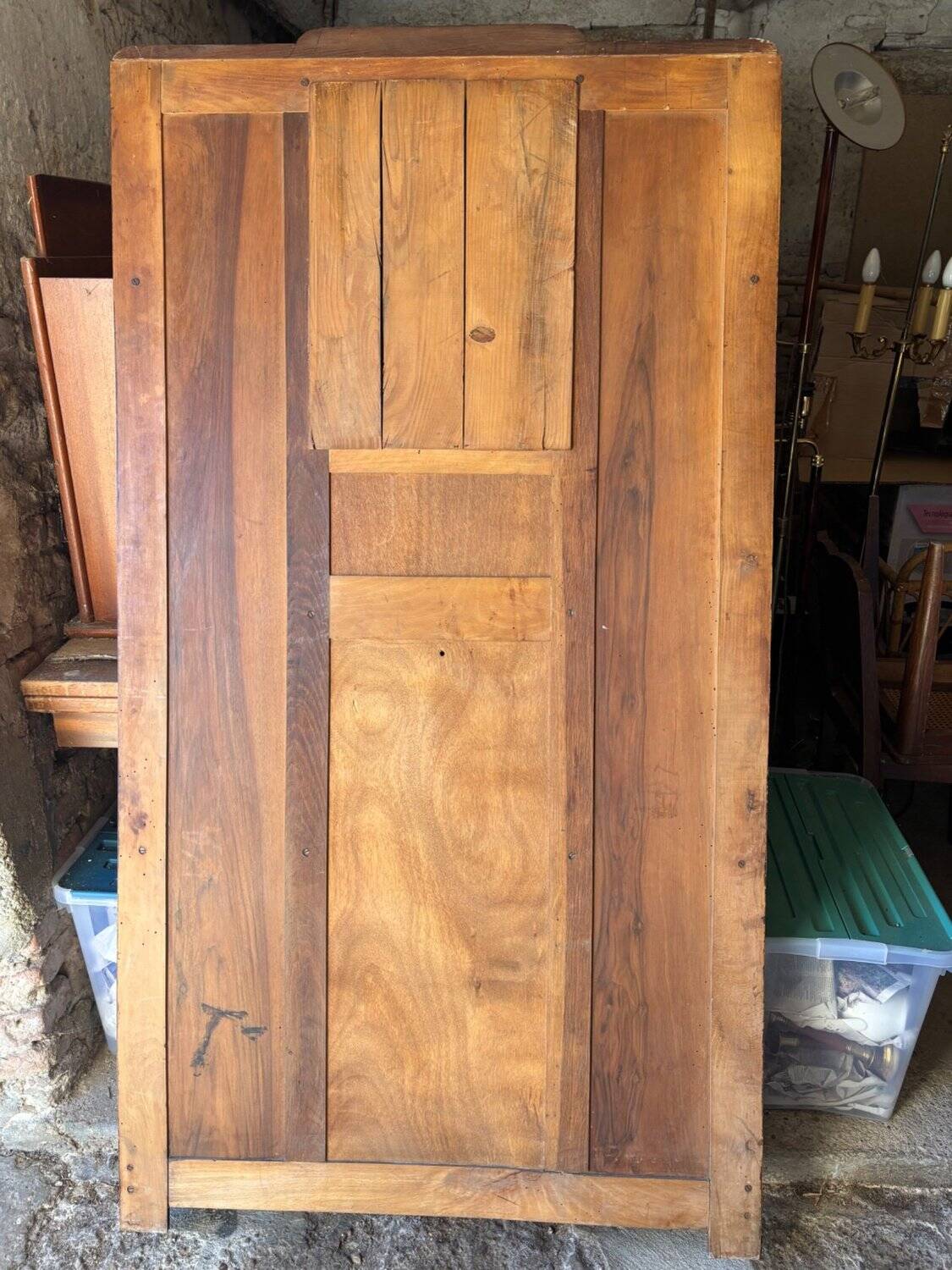 Art Deco Wardrobe Solid Carved Oak Bevelled Mirror 1930