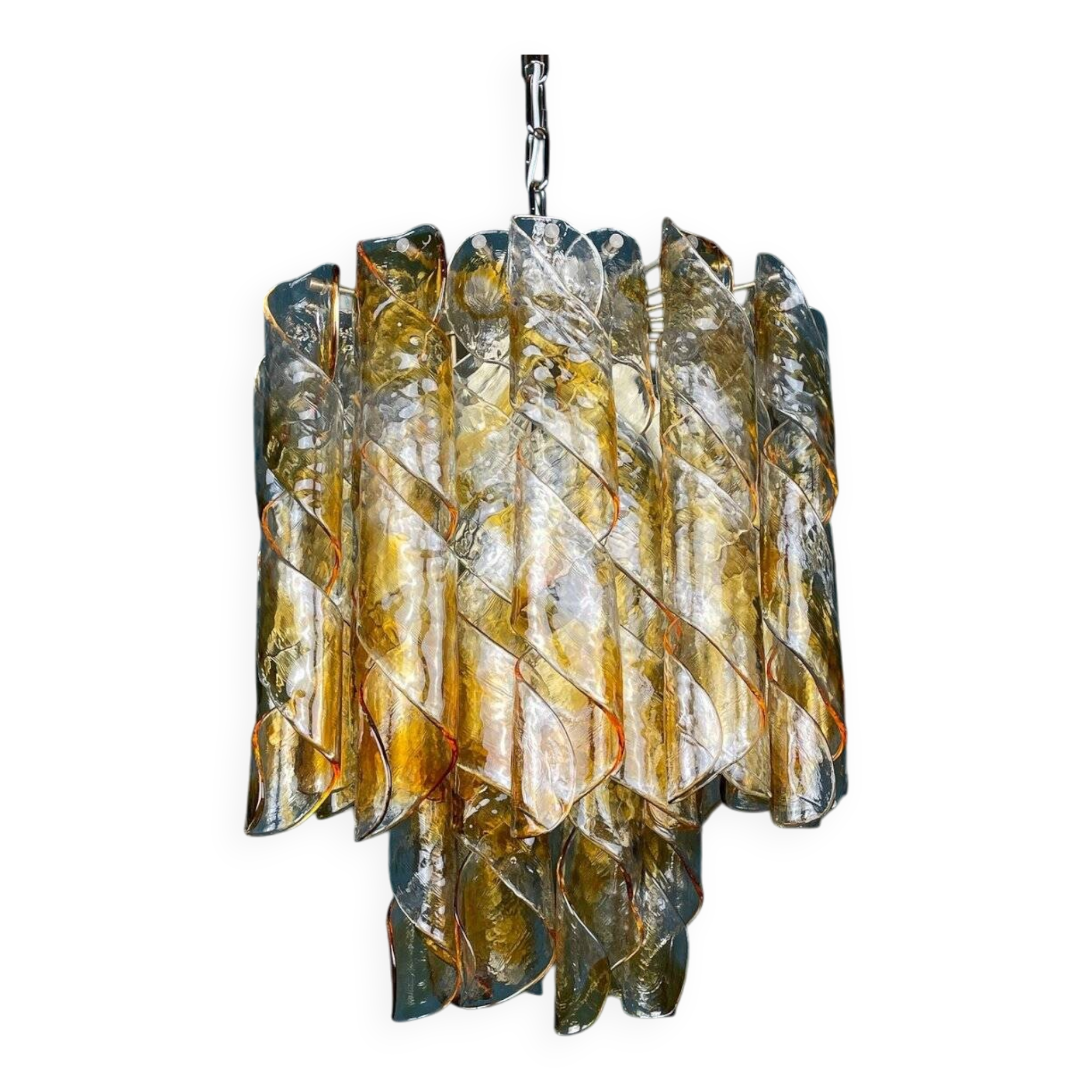 Vintage Murano Torciglioni chandelier by AV Mazzega, Italy, 1970s