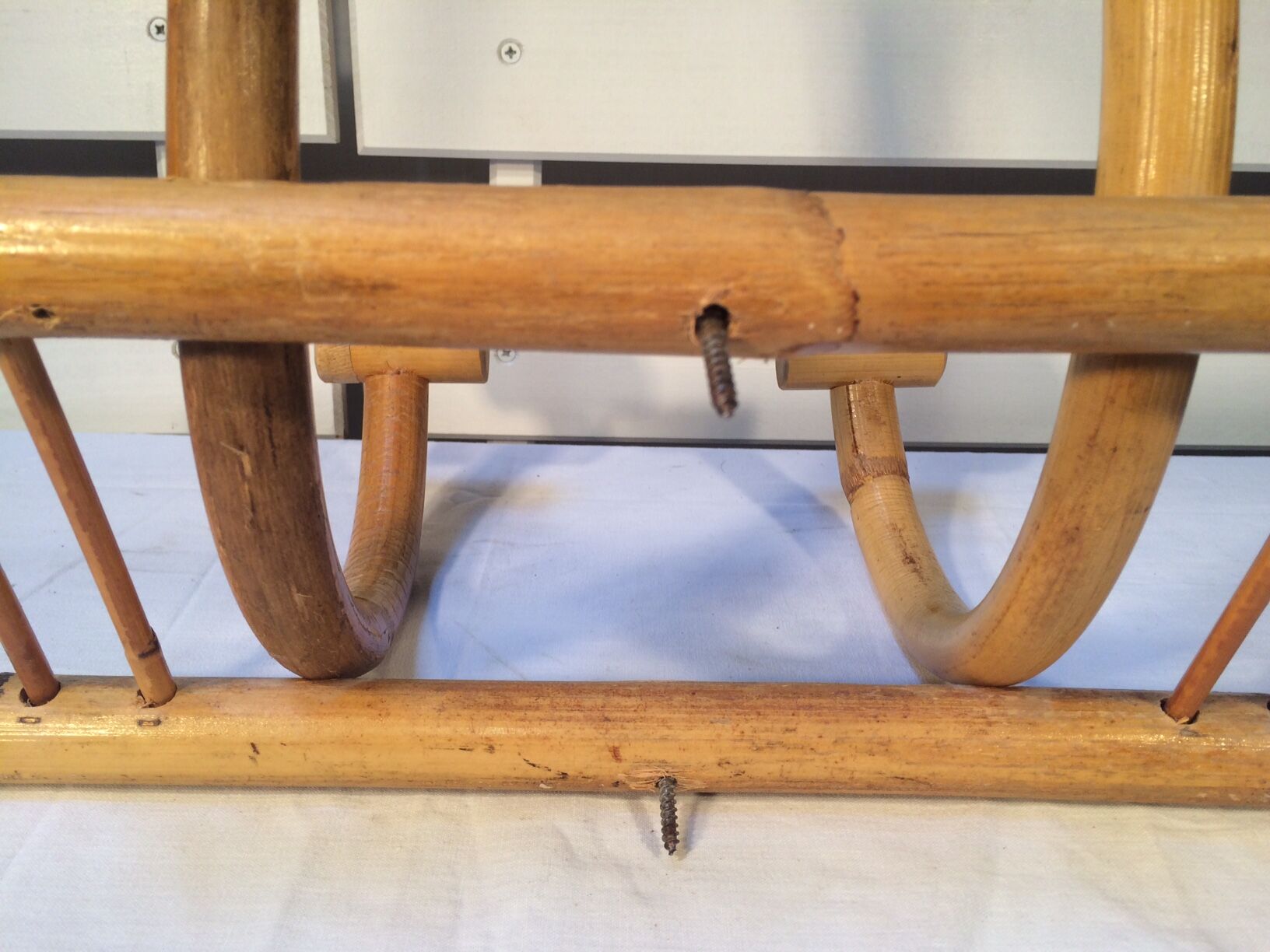 Patère in rattan and bamboo two handles 60/70