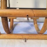 Patère in rattan and bamboo two handles 60/70