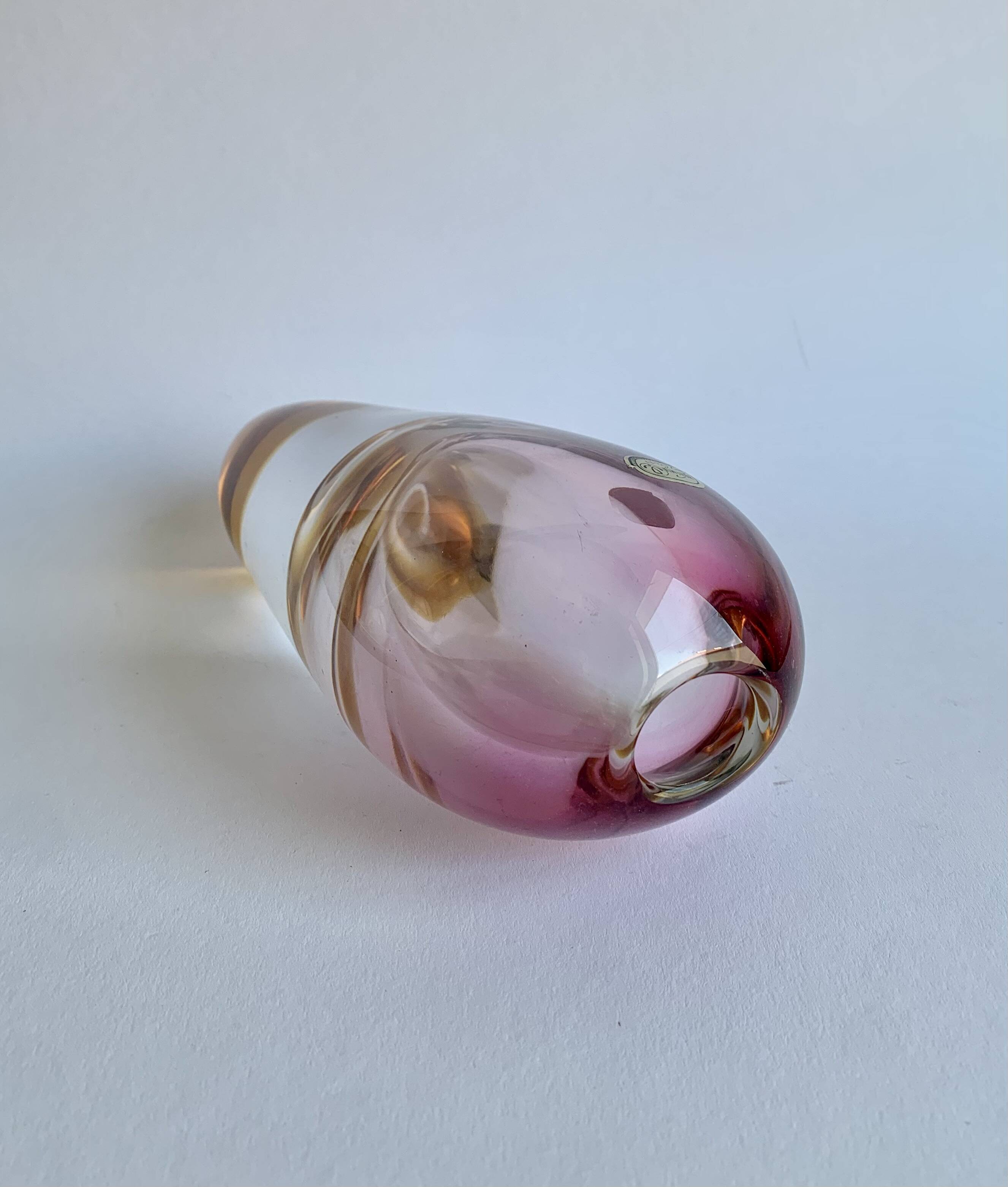 Bohemia Glass Vase, Czech Republic. 1970s
