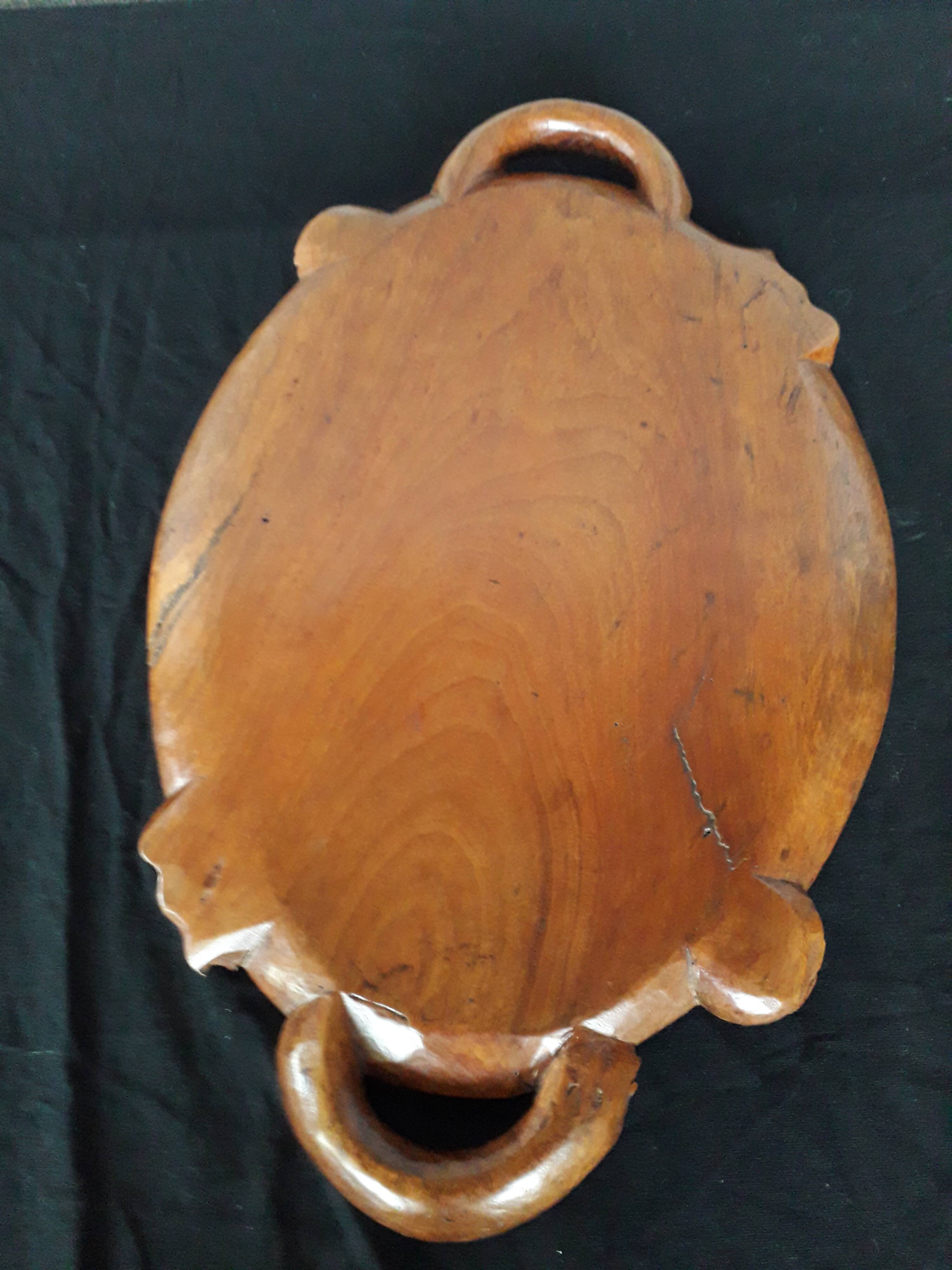 Carved wooden top, of asian origin