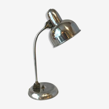 Lampe de bureau industrielle 1950 en métal poli type Bauhaus