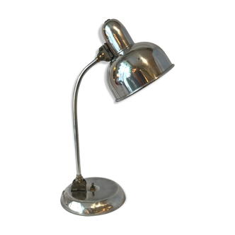 Industrial desk lamp 1950 in polished metal Bauhaus type