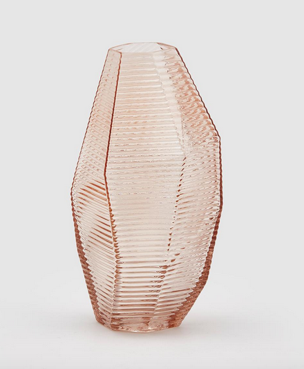 Pink multiform glass vase 26cm